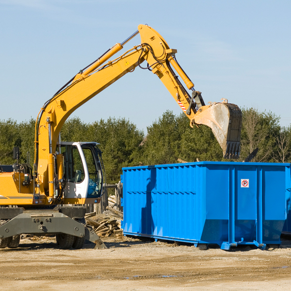 are there any restrictions on where a residential dumpster can be placed in Markey